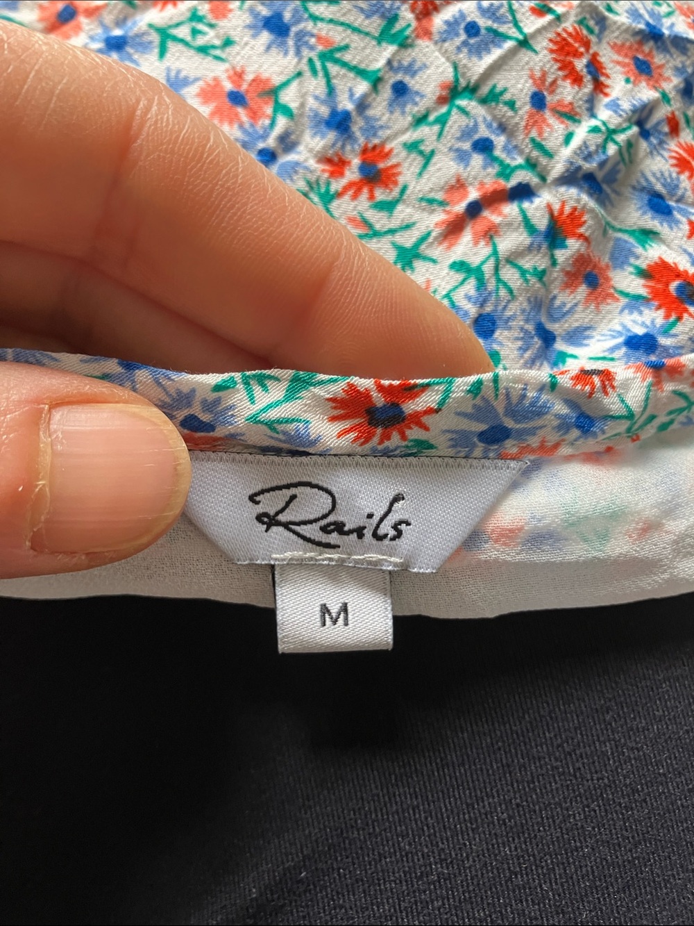 Rails Frida Floral High-Low Midi SunDress ruffle hem strappy size M - Picture 11 of 12